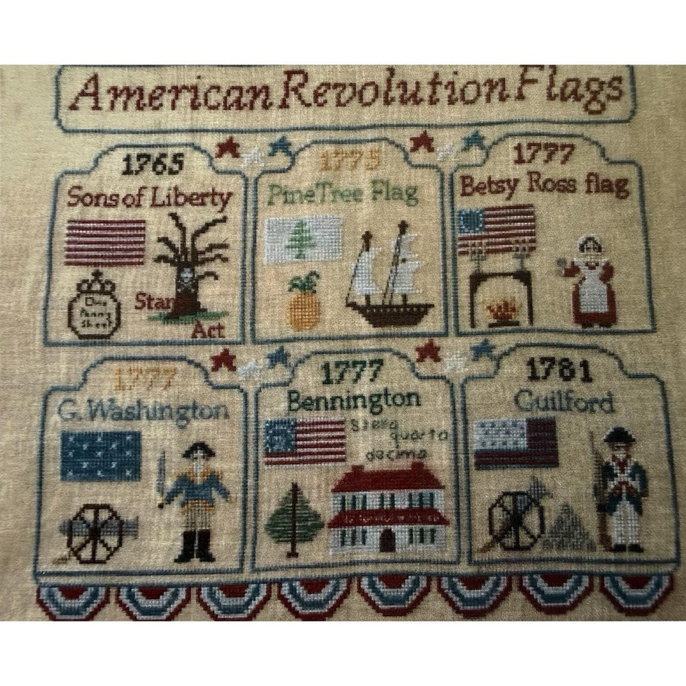Mani di Donna AMERICAN REVOLUTION FLAGS Cross Stitch Pattern